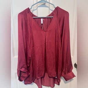 Glam Deep Red Women's Blouse